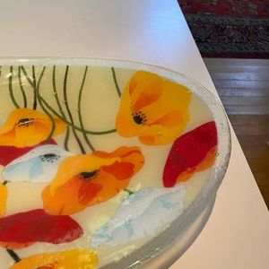 Oval fruit dish   Handmade fused glass